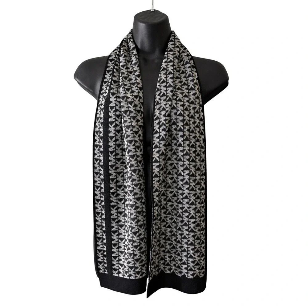 Michael Kors Mens Womens Winter Unisex Scarf 10x64 Metallic Designer MK Logo
